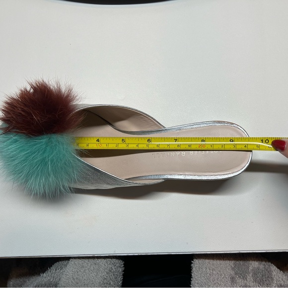 GUC Loeffler Randall Pom Pom Block Heel Mules Sz 7.5 - Picture 13 of 13